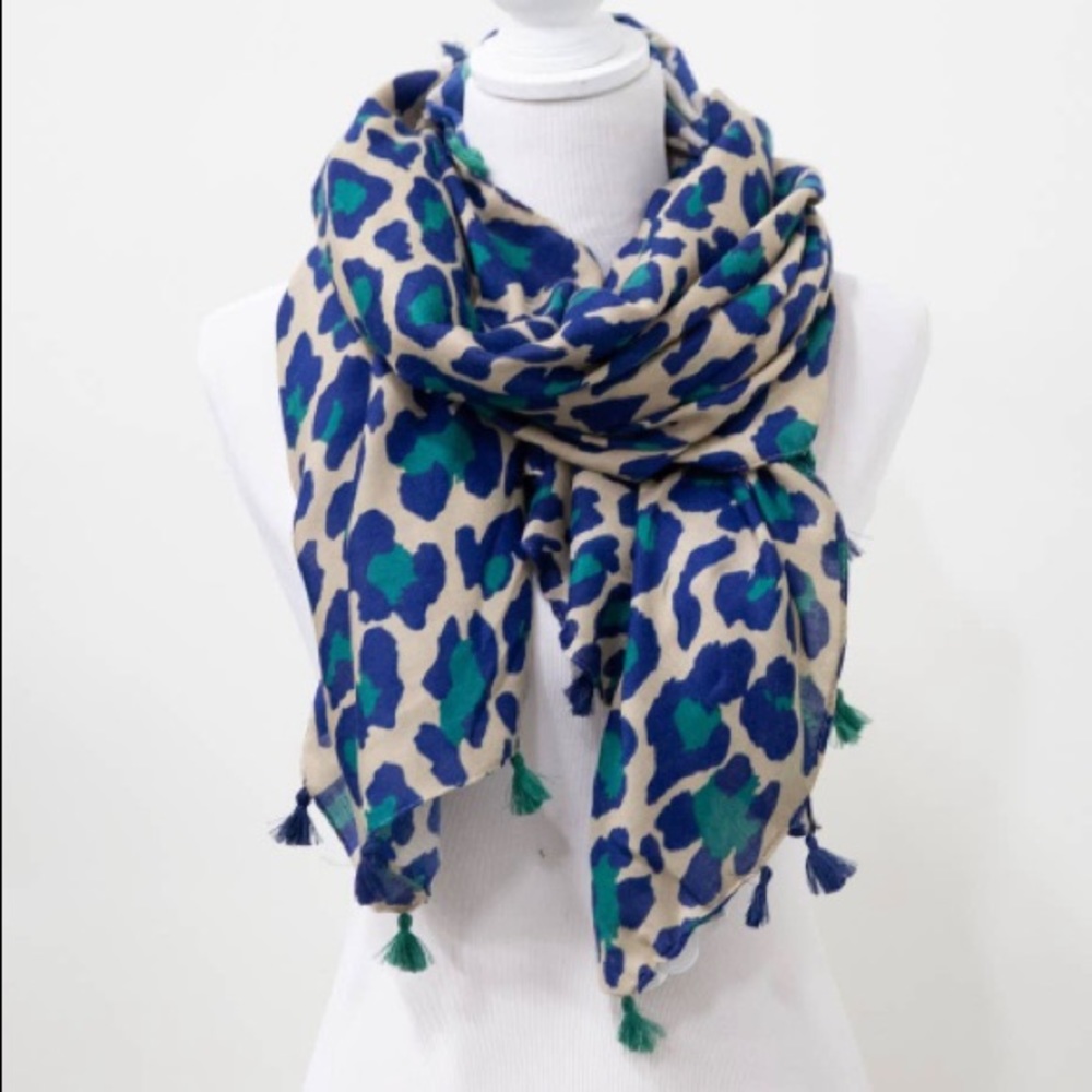 Large vibrant animal print scarf
